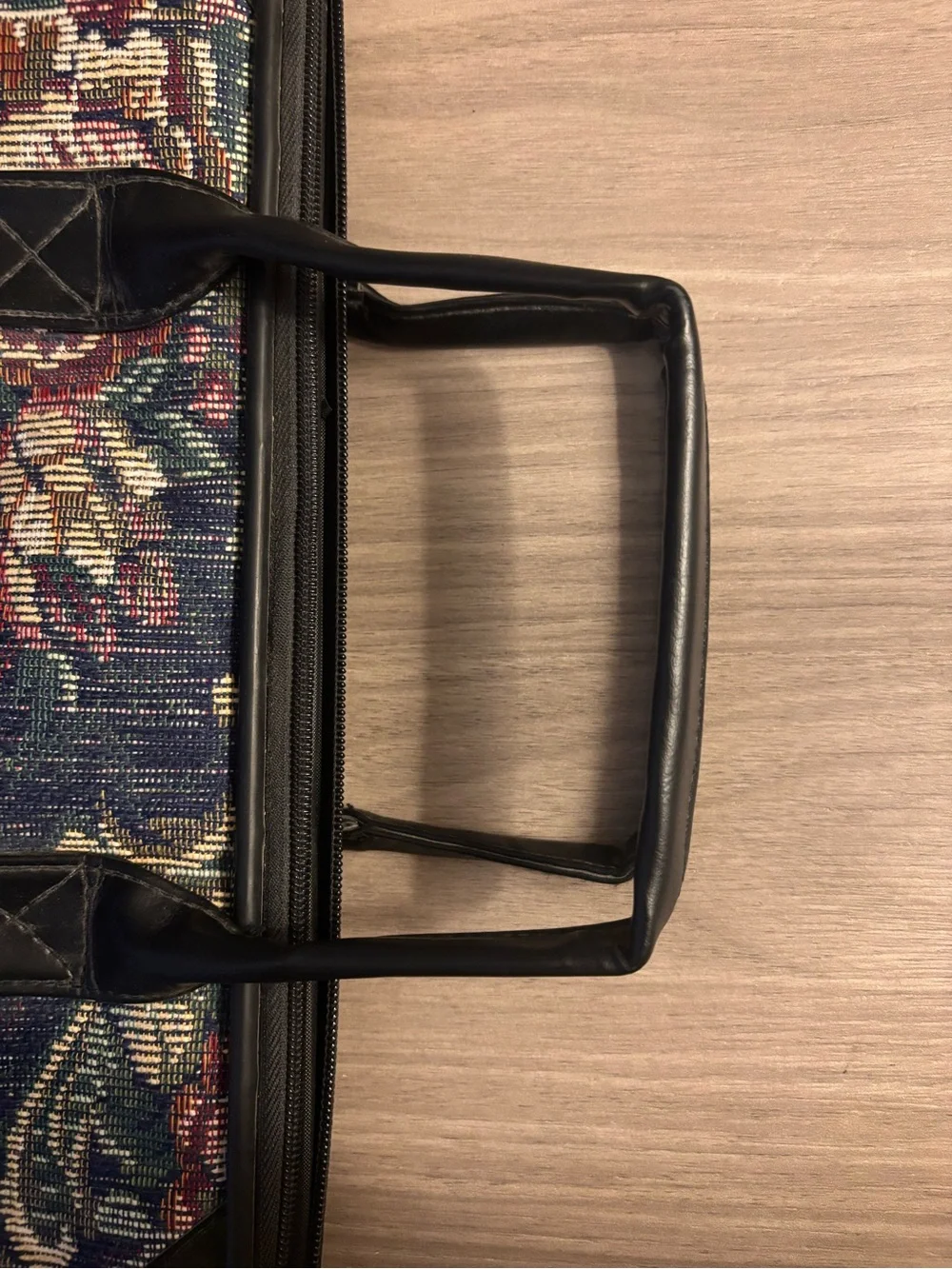 Floral Tapestry Weekender Bag with Leather Handles